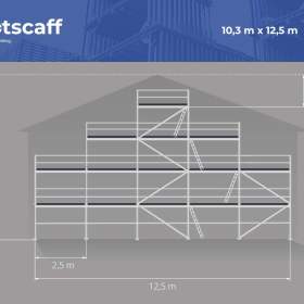 Plettac štítové lešení – nové zboží, pevná ocel 10,30 X 12,50 / 19632086