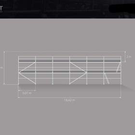 Fotka k inzerátu Lešení na stěnu LAYHER – nové, pevné, ihned k odběru 6,3 X 18,42 = 116 M2 / 19269268