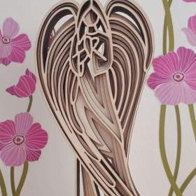 ANDĚL DŘEVĚNÝ 3D V- 35 CM- NOVÝ / 19634743