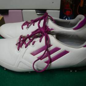Foto inzerátu Dámské boty na golf Adidas Adizero bílo-fialové vel.42 pěkné