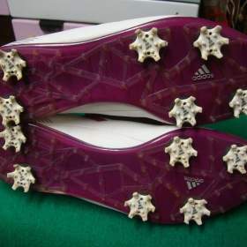 Foto inzerátu Dámské boty na golf Adidas Adizero bílo-fialové vel.42 pěkné