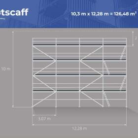 Fotka k inzerátu Lešení BAUMANN – fasádní systém, nové díly, doprava v ceně 10,30X12,28 / 19236757