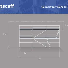Fotka k inzerátu Nové ocelové lešení Plettac na fasádu – dobrá cena!  6,3X9=56,70M2 / 19236757
