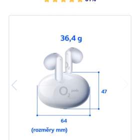Foto inzerátu Bezdrátová pecková sluchátka O₂ pods