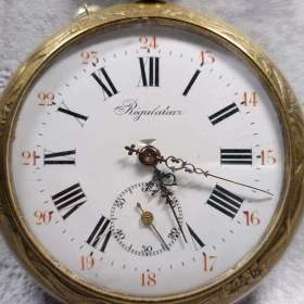Fotka k inzerátu Obrovské 67mm kapesní hodinky Régulatéur, 192g / 19661992