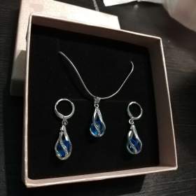 Fotka k inzerátu Krásná sada růžová /modrá kapky  / 18352619