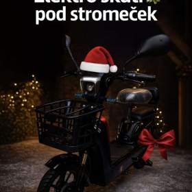 Fotka k inzerátu Moderní elektro skútr 350W – nový, LCD displej, světla, blinkry, alarm, bez registrace / 19662658