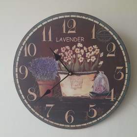 Prodám velice hezké nástěnné hodiny -  motiv -  Levandule / 19674067