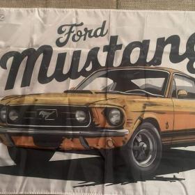 1 -  Banner -  vlajka Ford Mustang rv. 1967 -  žlutý / 19686876