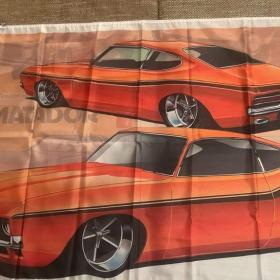 3 -  Banner -  vlajka Matador ´77 -  oranžový vůz USA / 19686880
