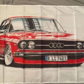 11 - Banner - vlajka Audi 80 - červená B1 ´76 / 19686911