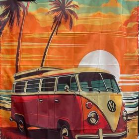28 - Banner - vlajka VW T1 - oranžovo bílý - pláž / 19687095
