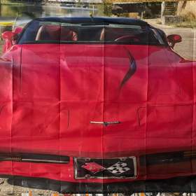30 -  Banner -  vlajka CORVETTE C3 -  červená -  předek / 19687097