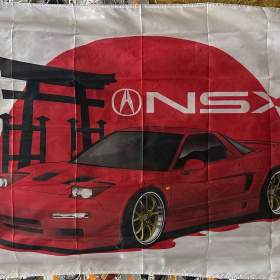 40 -  Banner -  vlajka Honda NSX -  červená (japonský znaky) 90x150 cm / 19687509