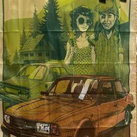 41 -  Banner -  vlajka Škoda 125 L -  hnědá 90x150 cm / 19687655