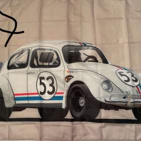 57 -  Banner -  vlajka VW Brouk 53 -  Herbie II -  velký pneu 90x150 cm / 19692082