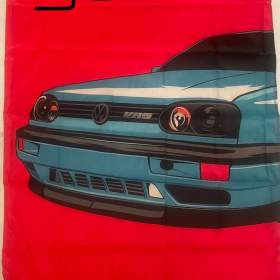 59 - Banner - vlajka VW GOLF III - VR6 modrý čumák 90x150 cm / 19692084