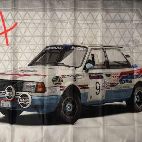 67-  Banner -  vlajka Škoda 130 LR modro bílá 90x150 cm / 19692128