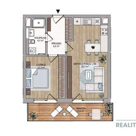Pronájem bytu 2+kk 54 m2 v Košířích / 19692307