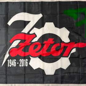 72 -  Banner -  vlajka Logo ZETOR -  červený nápis 90x150 cm / 19693030