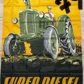 74 -  Banner -  vlajka ZETOR starý -  zelený (super diesel) 90x150 cm / 19693032