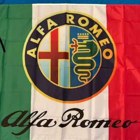 Fotka k inzerátu 81 -  Banner -  vlajka Logo ALFA ROMEO -  trikolora 90x150 / 19686924