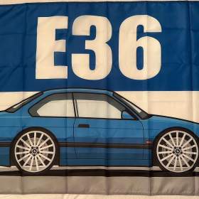 Foto inzerátu 86 - Banner - vlajka BMW E36 - modré kreslené 90x150