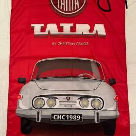 89 -  Banner -  vlajka TATRA 603 -  stříbrná na výšku 90x150 / 19701615