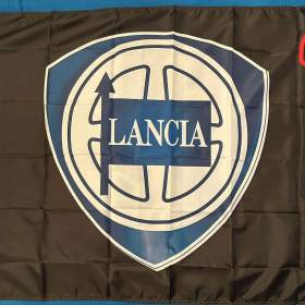 93 -  Banner -  vlajka Logo Lancia -  černý 90x150 cm / 19705027