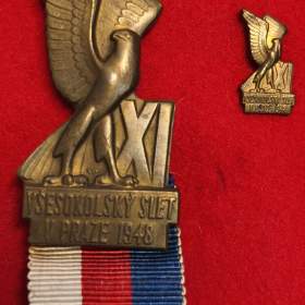 Foto inzerátu Odznak XI. Všesokolského sletu v Praze 1948