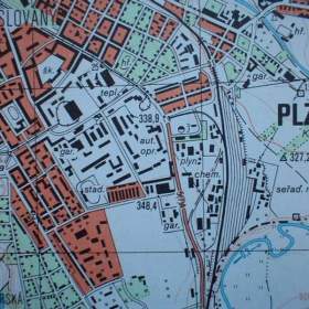Vojenská profesionální tajná mapa Plzeňska 1: 25 / 19751134