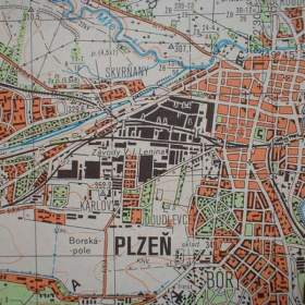 Vojenská profesionální tajná mapa Plzeň ska / 19751137