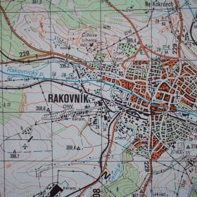 Vojenská profesionální tajná mapa Rakovník / 19751148