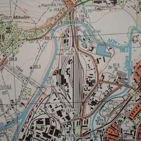 Vojenská profesionální tajná mapa Plzně- sevych 1: 25 / 19753384