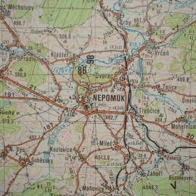 Foto inzerátu Vojenská profesionální tajná mapa VVP Jince a okolí