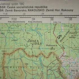 Vojenská profesionální tajná mapa Šumava / 19753399