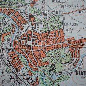 Vojenská profesionální tajná mapa Klatovy 1: 25 / 19753400