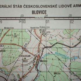 Foto inzerátu Profesionální mapa Blovice Vojenský prostor Jínce