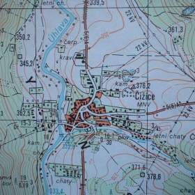 Vojenská profesionální tajná mapa Čižice 1: 25 / 19759598