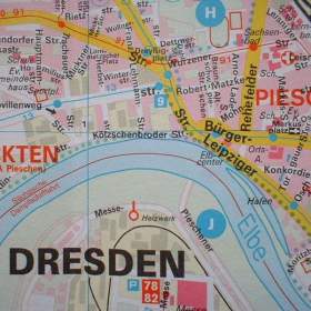 Fotka k inzerátu Mapa plán Dresden -  Drážďany obrovský oboustranný / 18528638