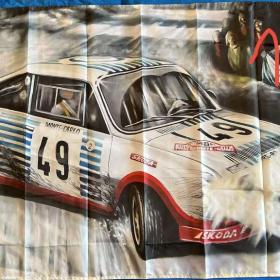 105 -  Banner -  Škoda 130 RS ve smyku č. 49 90x150 cm / 19768159