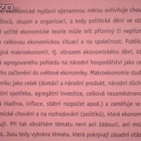 Foto inzerátu Kniha Makroekonomie Josef Brčák Bohuslav Sekerka