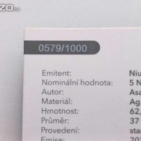 Foto inzerátu Český lev 2023 – stříbrná 2 oz mince, č. 0579/1000, certifikát, dvě unce