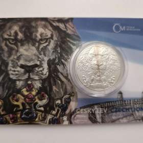 Fotka k inzerátu Český lev 2023 – stříbrná 2 oz mince, č. 0579/1000, certifikát, dvě unce / 19793169