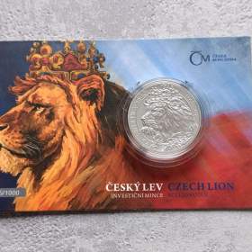 Foto inzerátu Stříbrná mince Český lev 2021 2 oz Ag 999 | Doprava zdarma 