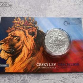 Foto inzerátu Stříbrná mince Český lev 2021 2 oz Ag 999 | Doprava zdarma 