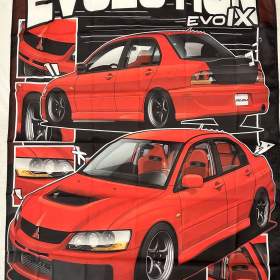 112 -  Banner prapor vlajka Mitsubishi Lancer EVO 9 RED 90x150 cm / 19796991