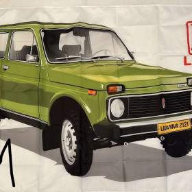 111 -  Banner prapor vlajka LADA NIVA 2121 -  zelená 90x150 90x150 cm / 19796993