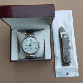 Fotka k inzerátu Starožitné stříbrné hodinky IWC Schaffhausen + pásek + krabička / 19791528