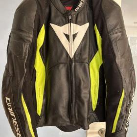 Kožená bunda Dainese Nexus Black/Fluo- Yellow - 60 / 19818218